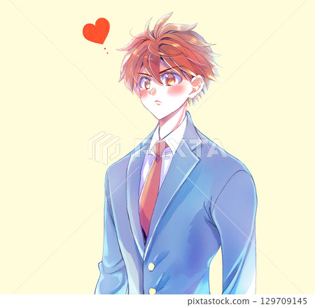 Serious-looking male student, love Serious-looking male student, love 129709145