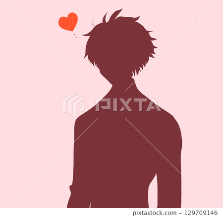 Male student love silhouette Male student love silhouette 129709146