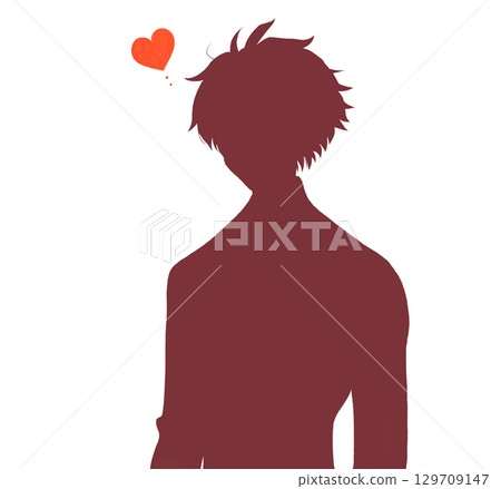 Male student love silhouette Male student love silhouette 129709147