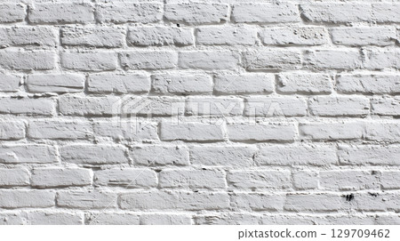 White brick wall with no decoration 129709462