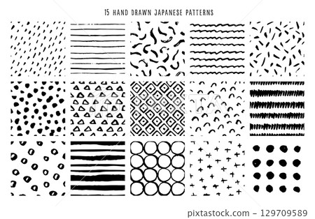 手繪塗鴉圖案集合 129709589