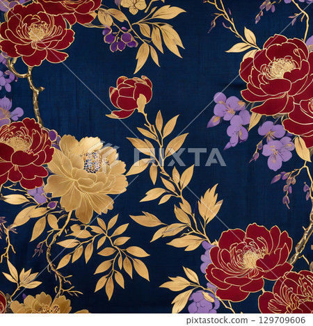 Old kimono pattern 129709606