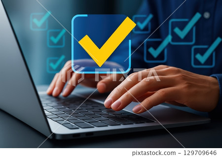 Task Completion and Digital Checklist Concept 129709646