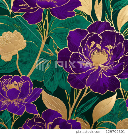 Japanese peony pattern 129709801