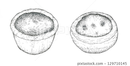 Egg tart and chocolate tart Egg tart and chocolate tart 129710145