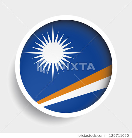 Flag of Marshall Islands, round icon with shadow, national symbol Flag of Marshall Islands, round icon with shadow, national symbol 129711030