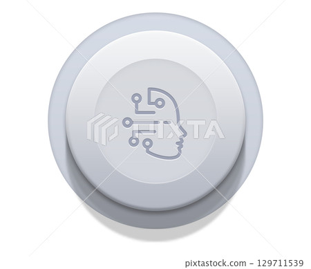 CHip mind app icon on grey button on transparent background CHip mind app icon on grey button on transparent background 129711539