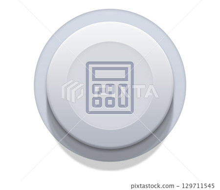 Calculator icon on grey button on transparent background Calculator icon on grey button on transparent background 129711545