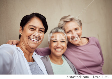 Senior women, selfie and smile for exercise together, fitness workout motivation, training wellness and retirement lifestyle. Elderly friends, sport happiness photo and retired woman cardio body care Senior women, selfie and smile for exercise together, fitness workout motivation, training wellness and retirement lifestyle. Elderly friends, sport happiness photo and retired woman cardio body care 129711960