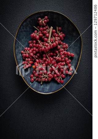 Shtoshi berry, Shepherd's pie, a hybrid of sea buckthorn and barberry, top view, no people, 129712486