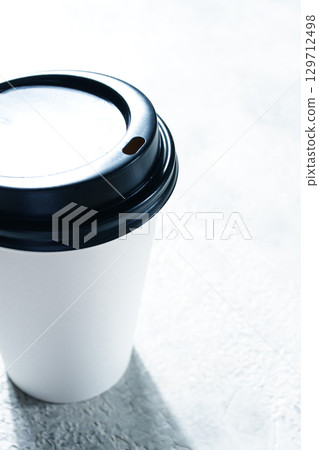 Coffee cup on the table, minimalistic design, disposable tableware, daylight, Coffee cup on the table, minimalistic design, disposable tableware, daylight, 129712498