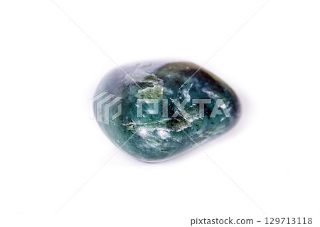 Macro Mineral Stone Jade Brazilian on white background 129713118