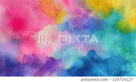 An expressive and colorful abstract watercolor background, featuring soft transitions and fluid blends of multiple vibrant shades. Ideal for creative projects, art concepts, vibrant design elements An expressive and colorful abstract watercolor background, featuring soft transitions and fluid blends of multiple vibrant shades. Ideal for creative projects, art concepts, vibrant design elements 129714127