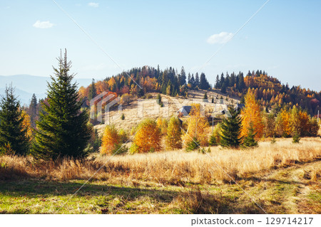 Stunning image of the bright hills in sunny beams. Stunning image of the bright hills in sunny beams. 129714217