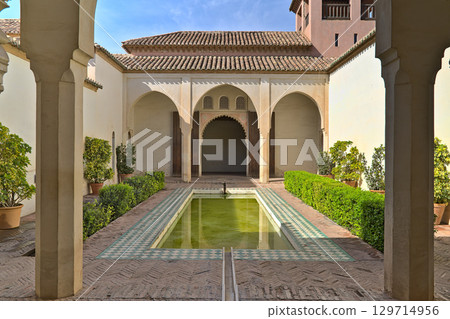 Inside of the Alcazaba of Malaga complex 129714956