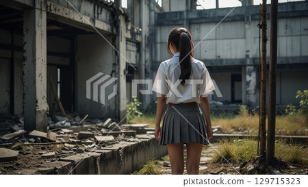 Ruins and High School Girls Ruins and High School Girls 129715323