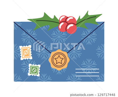 Christmas envelope festive snowflakes design Christmas envelope festive snowflakes design 129717448