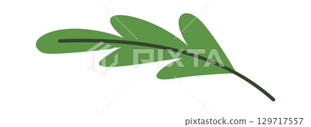 Green leaf Christmas decorative element 129717557