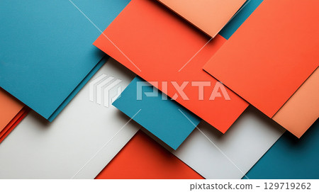 Abstract geometric composition with vibrant colorful paper layers. Abstract geometric composition with vibrant colorful paper layers. 129719262