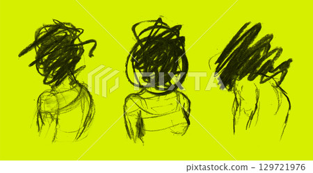 Abstract Illustration of Two Distressed Figures Facing Away. Troubled Relationship Abstract Illustration of Two Distressed Figures Facing Away. Troubled Relationship 129721976