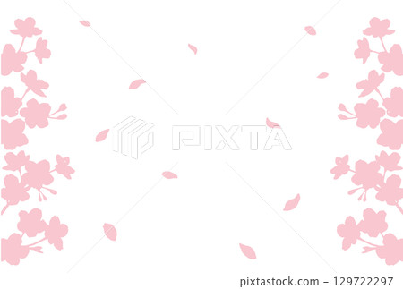 Silhouette cherry blossom frame Silhouette cherry blossom frame 129722297