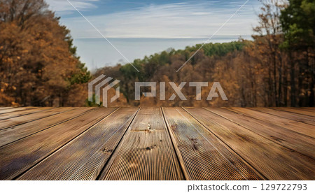 A stage with deep wood grain 129722793