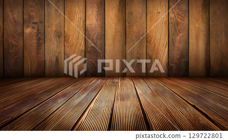 A stage with deep wood grain 129722801