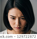 An angry face lady 129722872