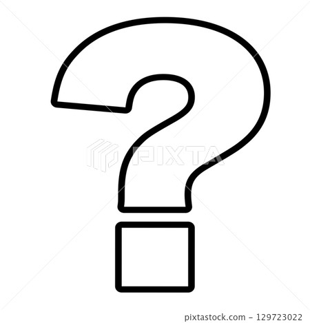 白色問號的簡單插圖圖標 白色問號的簡單插圖圖標 129723022