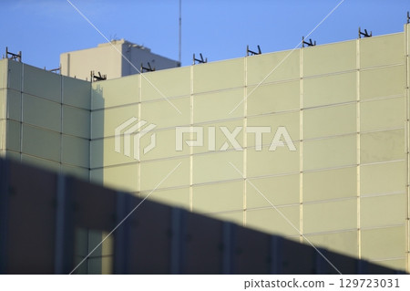 Image of soundproof panel of demolished building 129723031