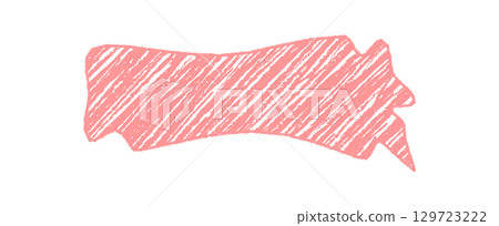 Diagonal chalk squiggle with speech bubble shape and empty box appearance forms an organic banner. Scribble graphic element in sketch style, perfect for creative text, message card or modern abstract 129723222
