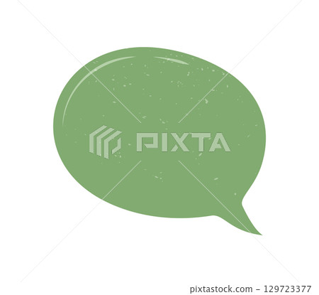 Hand drawn green speech sticker in grunge style. Organic round bubble for message and chat dialogue. Conversation and talk balloon with unique texture, perfect for adding communication to any Hand drawn green speech sticker in grunge style. Organic round bubble for message and chat dialogue. Conversation and talk balloon with unique texture, perfect for adding communication to any 129723377