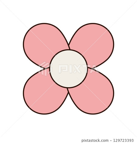 Groovy y2k flower in abstract pink style. This cute groovy element stands out as a stylish symbol and playful retro doodle. Trendy and graphic, perfect for vintage pop projects. Groovy y2k flower in abstract pink style. This cute groovy element stands out as a stylish symbol and playful retro doodle. Trendy and graphic, perfect for vintage pop projects. 129723393