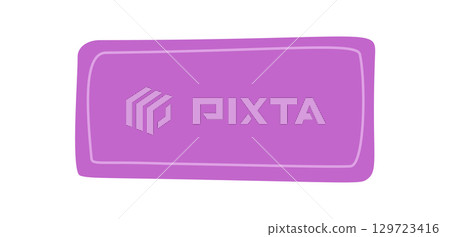Organic rectangle patch in vibrant color with hand drawn shape as text badge. Blob label as icon, soft frame and subtle background for modern template or cover in unique abstract style. Organic rectangle patch in vibrant color with hand drawn shape as text badge. Blob label as icon, soft frame and subtle background for modern template or cover in unique abstract style. 129723416