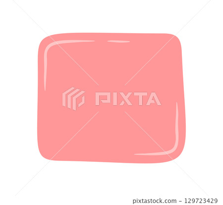 Hand drawn pink square frame with organic blob form creates a modern badge. This abstract patch doodle serves as a creative textbox or quote rectangle and bright background for design concepts. Hand drawn pink square frame with organic blob form creates a modern badge. This abstract patch doodle serves as a creative textbox or quote rectangle and bright background for design concepts. 129723429