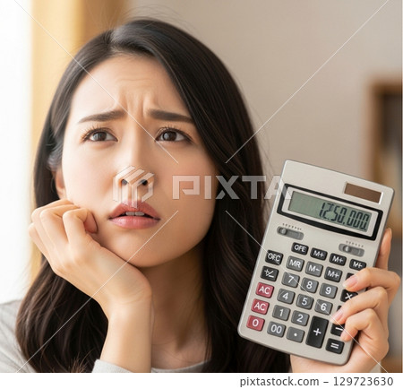A woman struggling financially 129723630