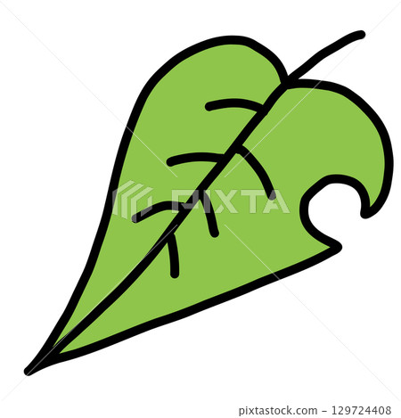 Hand-drawn illustration of cute deformed fallen leaves Hand-drawn illustration of cute deformed fallen leaves 129724408