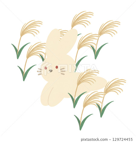 一隻兔子在紫芒跳躍 129724455