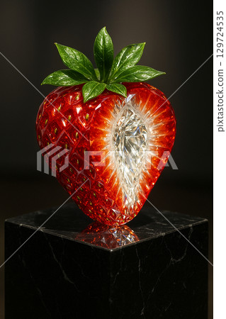 大理石上的水晶草莓 大理石上的水晶草莓 129724535