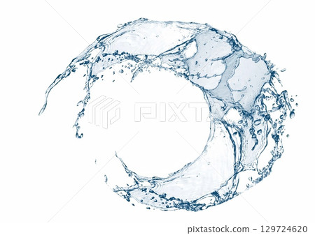 藍色飛濺背景 129724620