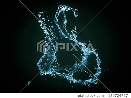 Abstract blue splashes and black background 129724757