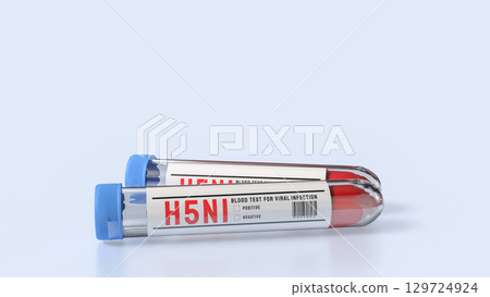 The Blood Tube for avian influenza or bird flu concept 3d Rendering. 129724924