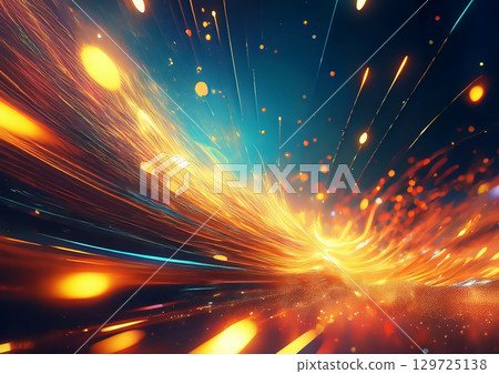 Black background with glowing abstract rays 129725138
