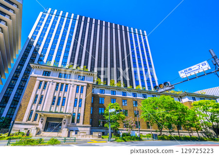 Tokyo cityscape in Japan, including views of the Kudan Kaikan Terrace (15th) 129725223