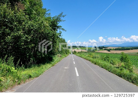 "Biei" Clear skies and "Roller Coaster Road" "Biei" Clear skies and "Roller Coaster Road" 129725397
