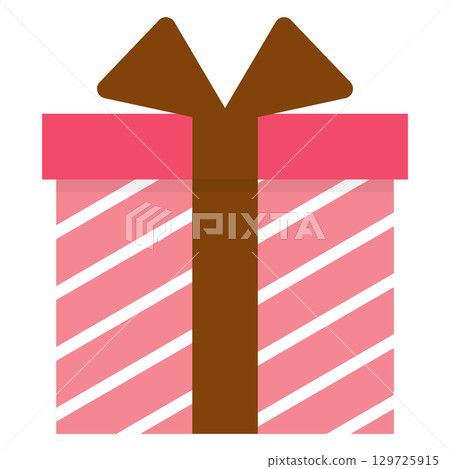 Valentine's Day box with ribbon illustration 129725915