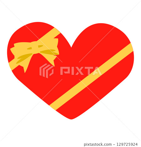Illustration of a heart-shaped red gift box Illustration of a heart-shaped red gift box 129725924