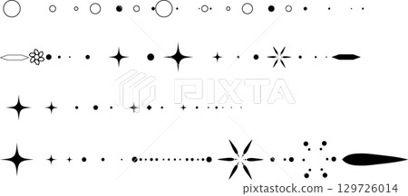 帶有星星、閃光和圓圈的時尚線條材料 帶有星星、閃光和圓圈的時尚線條材料 129726014