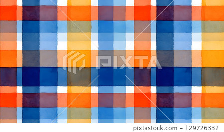 Tartan check pattern background material. Check fabric texture print design 129726332