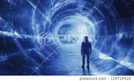Astronaut in a Cosmic Tunnel 129726426